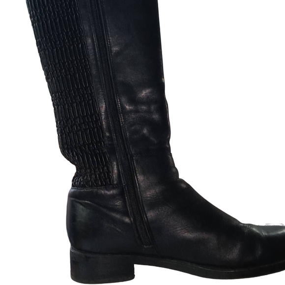 CLEARANCE SALEBlondo Black Textured Over the Knee Boots - Picture 5 of 7
